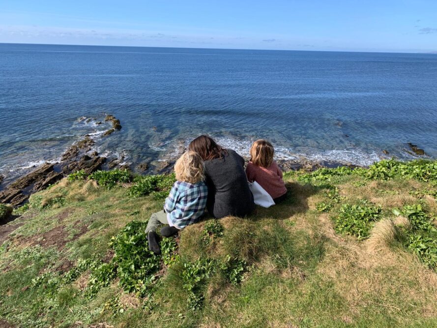 Family on the cliffs
