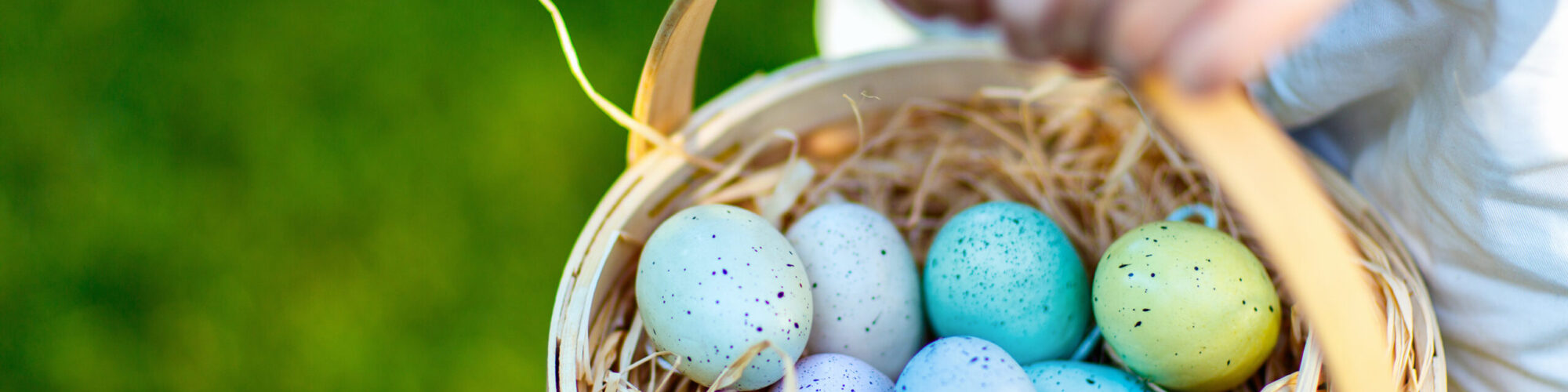 Easter eggs in a basket