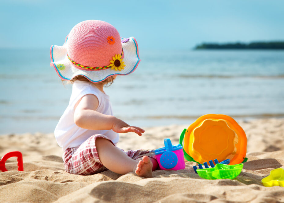 Young child on the beach.